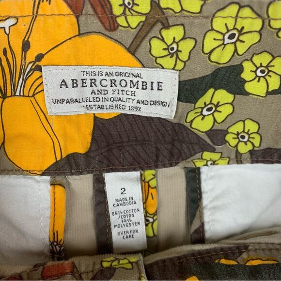 Abercrombie & Fitch y2k women's size 2 xs Tan Cargo Skirt mini Fit corduroy - Picture 3 of 11